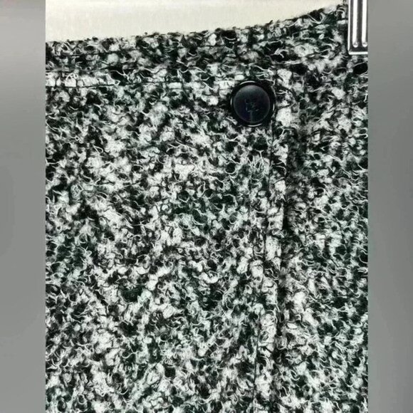  Theory Gantrima K Tweed Knit Black White A-Line Wrap Skirt Size 4 - Picture 7 of 11